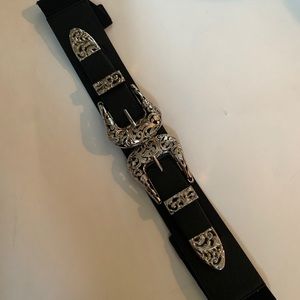Black and silver waist belt
